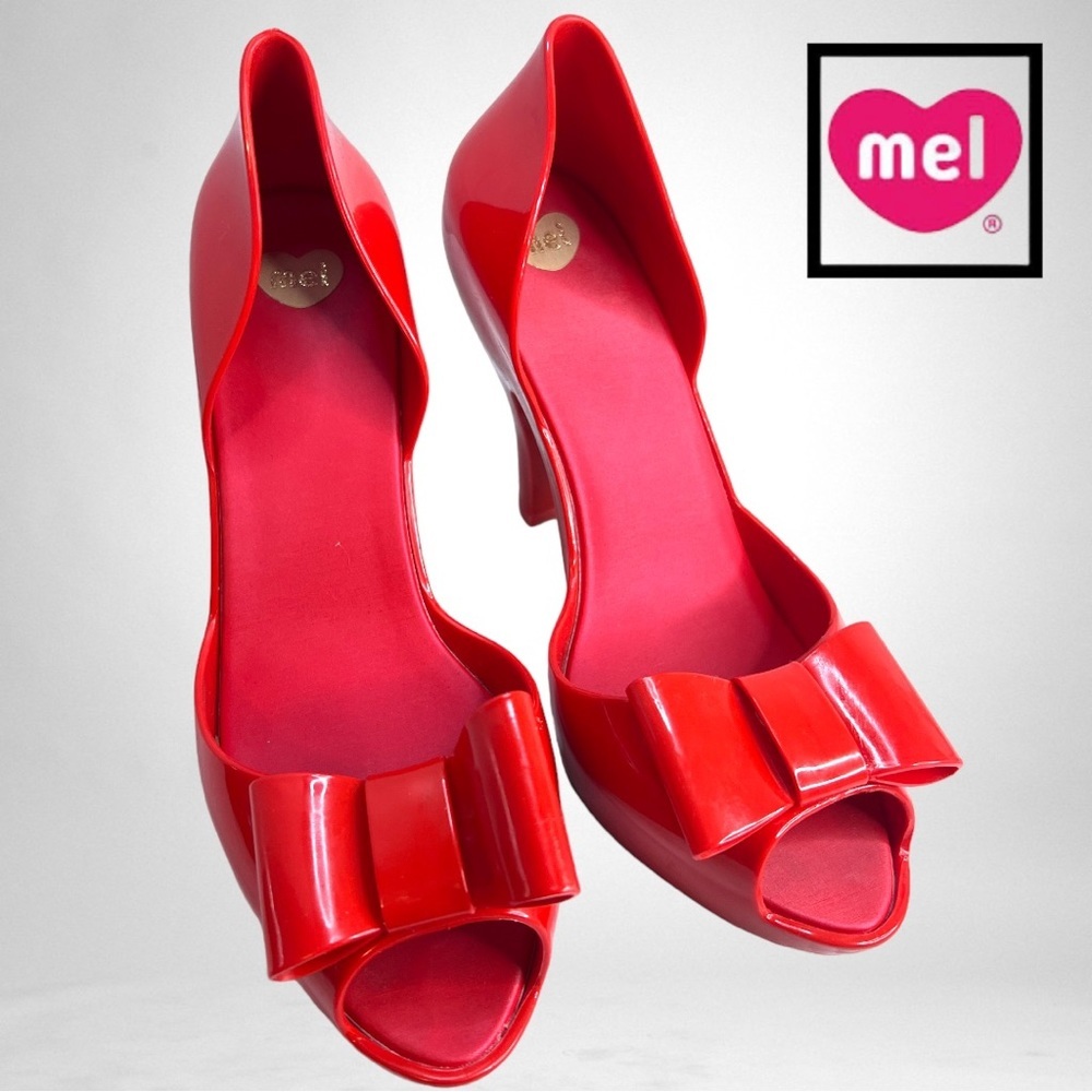 Mel by Melissa Jelly Red Heels with Bow